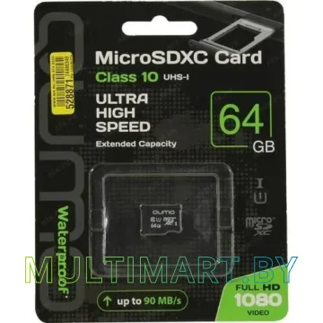 Карта памяти QUMO microSDXC 64GB (QM64GMICSDXC10U1NA)